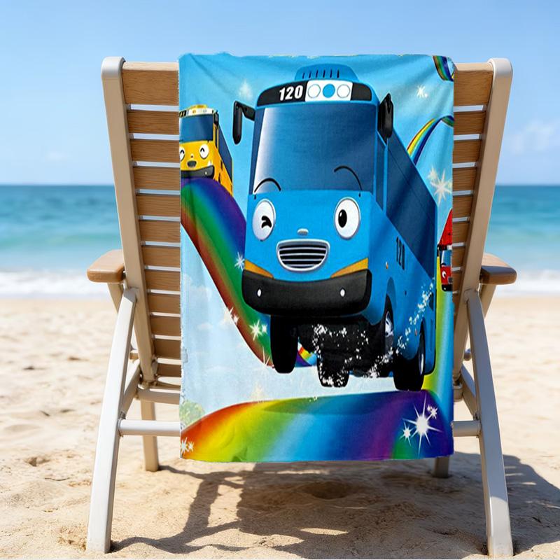 Abenteuer mit Mateo dem kleinen Bus Mikrofaser Strandtuch, Leicht und Schnelltrocknend, für Sommerreisen, Strand-Essential, Schwimmbad Outdoor
