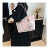Chic 2026 Graffiti Print Faux Leather Tote Bag for Women, Spacious Casual Shoulder Handbag, Trendy Daily Commute Underarm Bag CLE