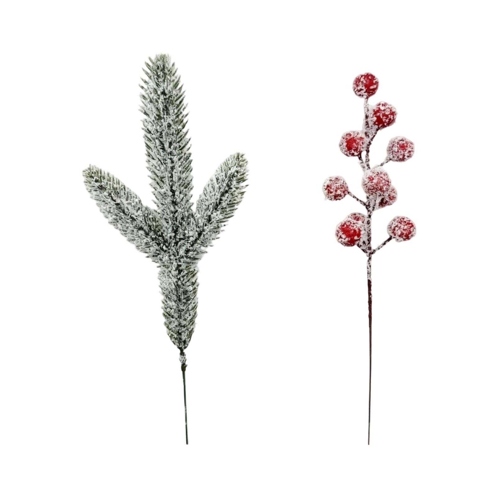 

Artificial Cedar Red Berry Green Branch Stem Christmas Tree Wreath Floral Arrangement Vase Decorative Flower 12 Bunches One Size