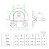 D Ring Deck Folding Pad Eye Lashing Tie Down Cleat Heavy Duty Tie 6mm / 8mm / 10mm for Yacht Motorboat Marine Trailer