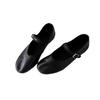 Soft Leather French Minimalist Round Head Shallow Mouth Mary Jane Women's Shoes One-word Buckle Strap Flat Ballet Shoes Commuter Shoes