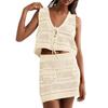 Summer New Sleeveless Vestknitted Hollowed-out Swimsuit Beach Dress Women's Dress