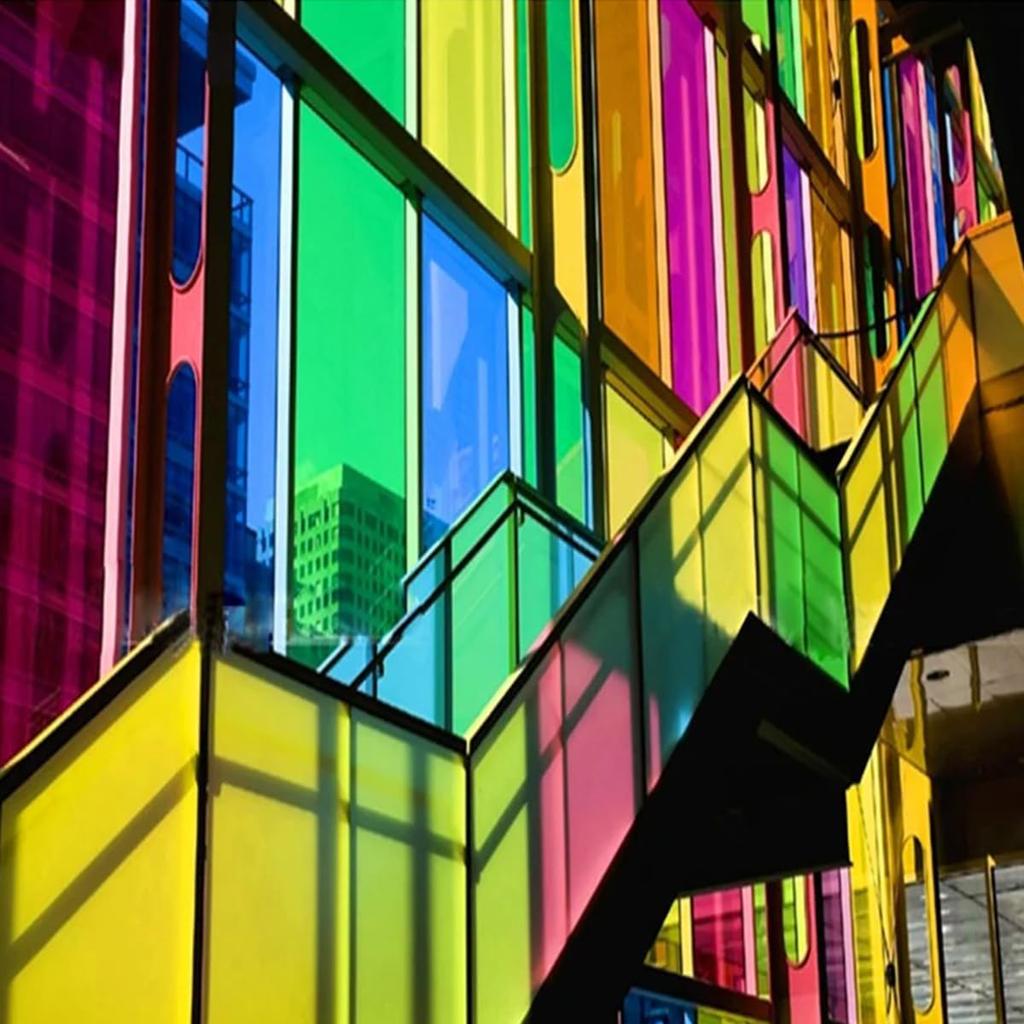 Rainbow Window Sticker Adhesive Vinyl Explosion-Proof Sun-Blocking Decoration Raamfolie For Window Door Glass Partition