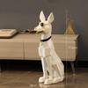 Cartoon Doberman Dog Butler Statue with Storage Tray