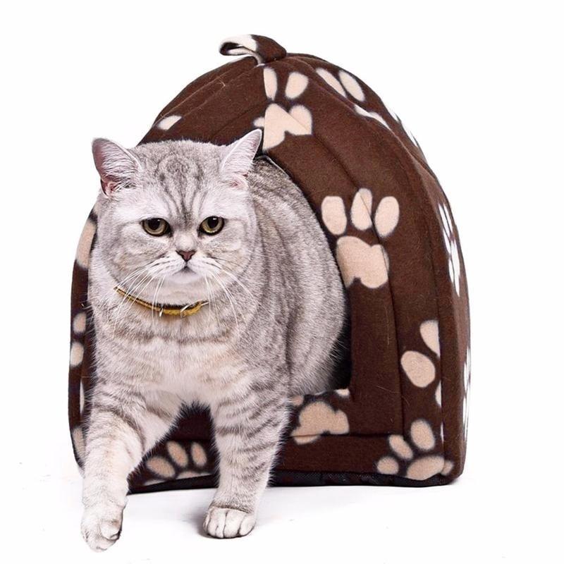 Comfortable Folding Pet House Kennel Dog Cat Bed Cave Tent