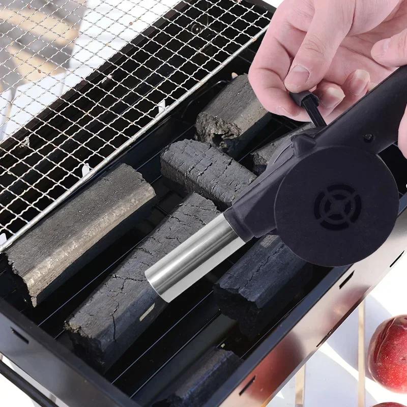 Outdoor Barbecue Portable Manual Blower Picnic Charcoal Combustion Fan Small Blower Combustion Tool BBQ Camping Accessories