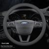 Ford Steering Wheel Cover: Genuine Leather for Mondeo, Edge, Kuga, Focus, Fiesta, Explorer, Mustang