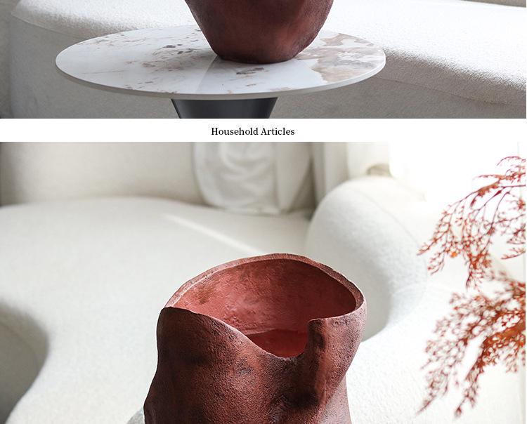 Wabi-Sabi Geometrische Große Harzvase für Esstisch Blumenarrangements