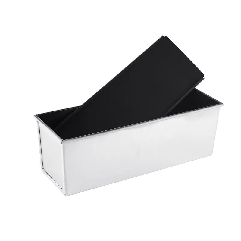 225g čtvercové hliníkové slitiny černé nepřilnavé povrchové úpravy toastové krabičky chleba bochník dort forma na pečení nástroj s víkem