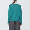 MUJI Hemp Blend Dark Size BA1OHA4S Women's UV-Cut V-Neck Sweater, Green, XL,