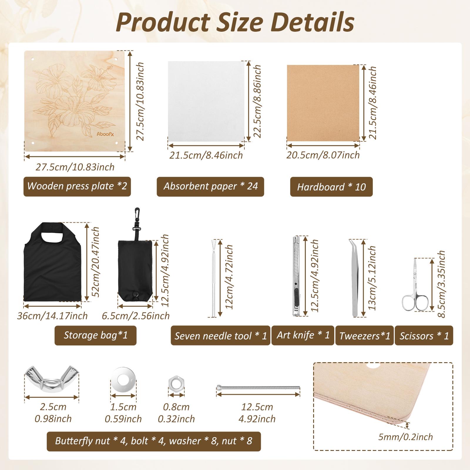 Flower Pressing Kit DIY Plant Leaf Press Tool Dried Flowers Embossing Device Wedding Craft Decor Kids Handmade Toy Wood