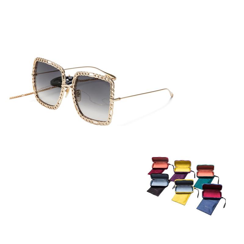 

GUCCI Mazel Circle Series Off-White Gradient Women s Metal Sunglasses 57 золотой