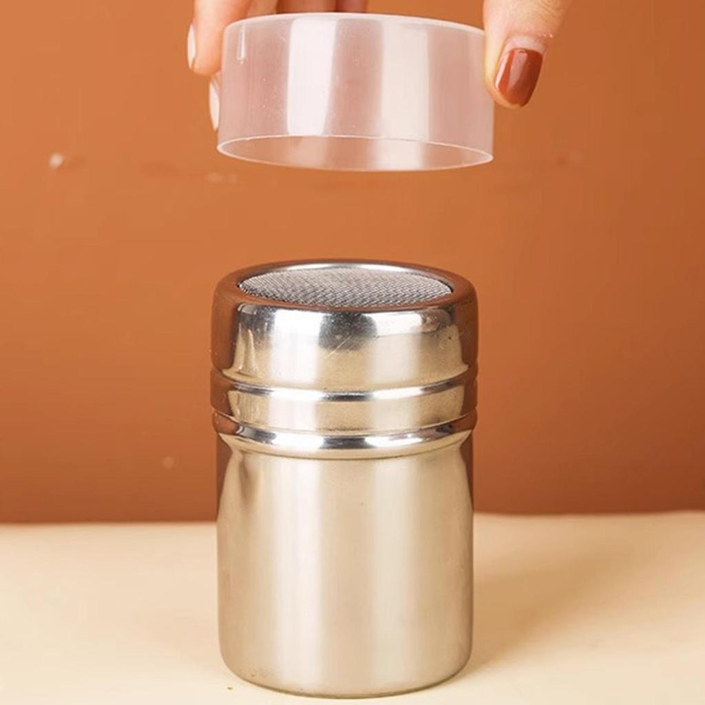 Stainless Steel Sprinkle Powder Icing Sugar Cocoa Sugar Chocolate Flour Duster Shaker Tool Seasoning Bottle for Spices
