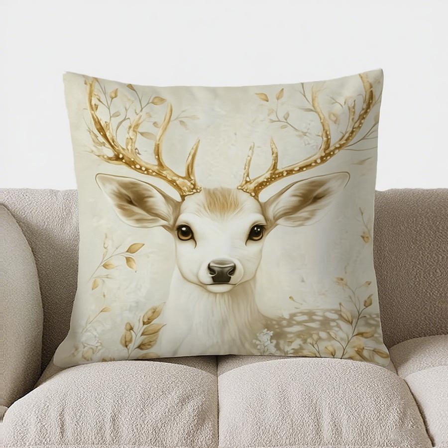 Home Decor Vintage Santa In Ornate Frame Christmas Pillow Pattern Cushion Cover Suitable For Sofa Bedroom Car Pillow Cover