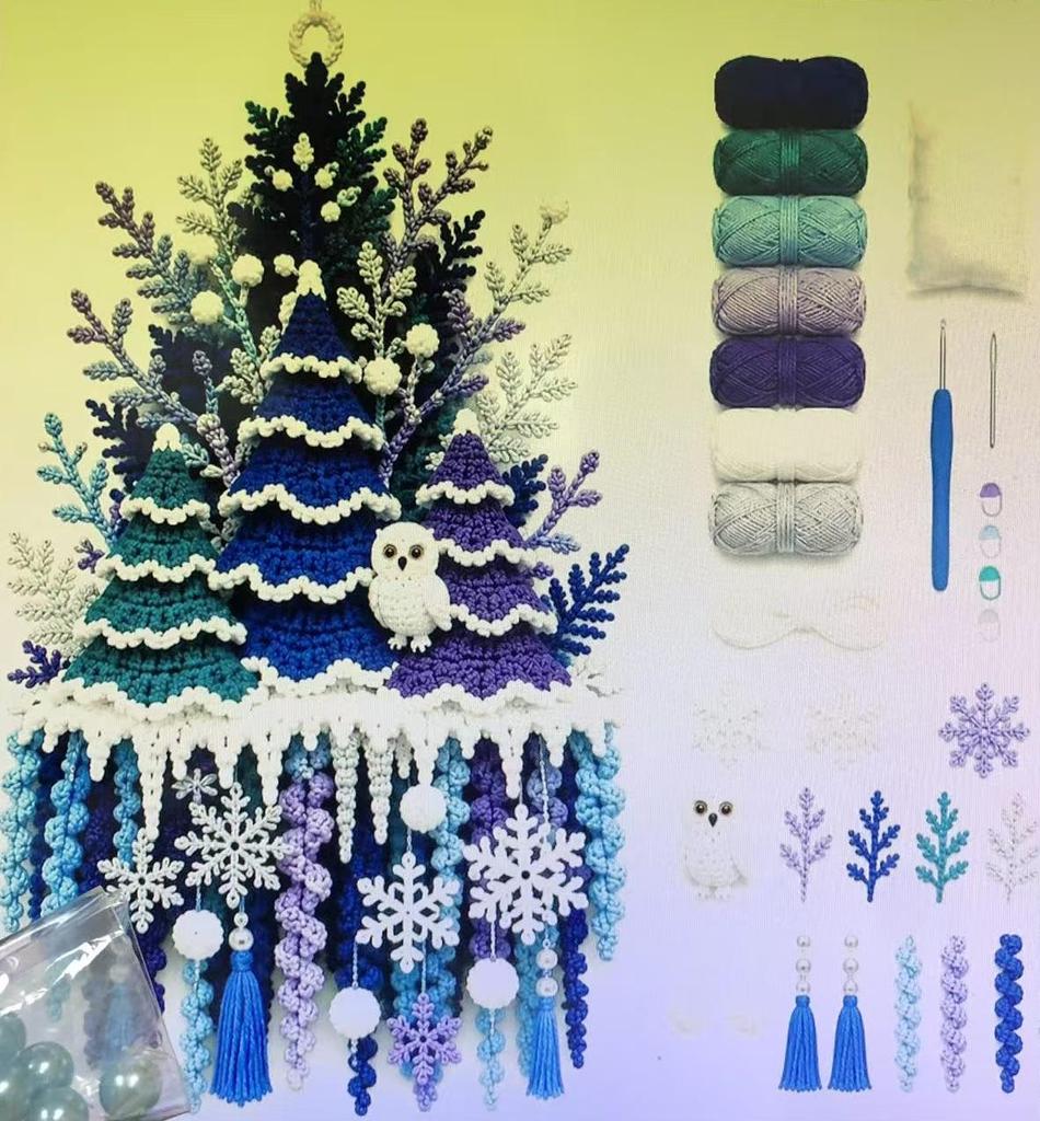 DIY Seasonal Crochet Kit, Handmade Knitting Craft Set for Table & Door Decor