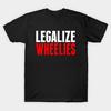 Men Black Print T-shirt Legalize Wheelies No-Cut Transfer Paper Print Cotton Tshirt