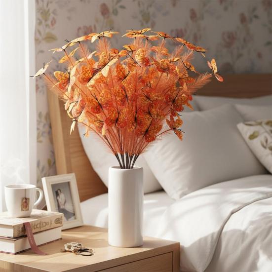 5PCS Artificial Flowers Bright Colors Lifelike Artificial Flowers Never Fade Reusable Fake Flowers for Home Living Room Bedroom