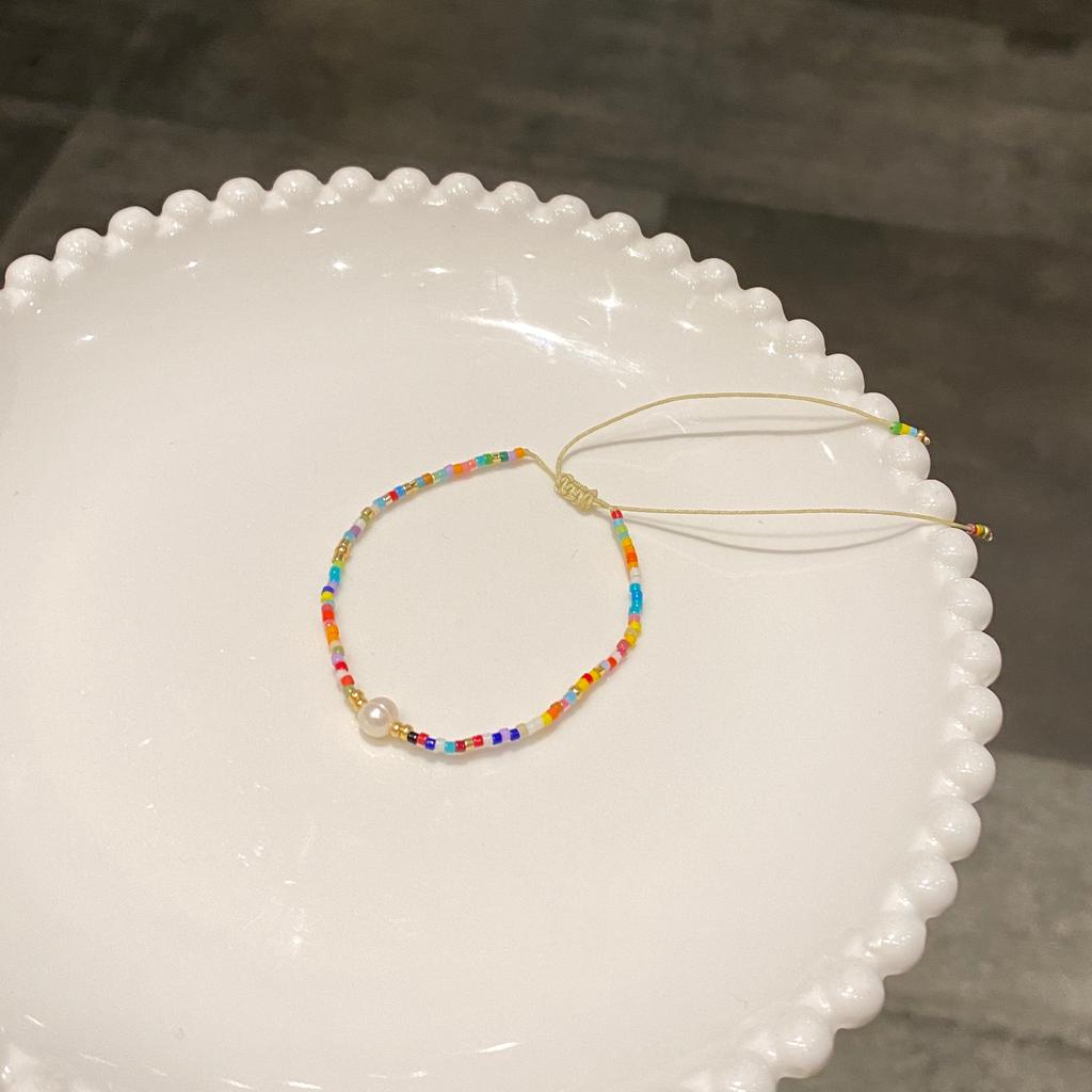 Dopamine-colored spring and summer woven bracelet female BFF hand string niche design all kinds of high-grade personalized jewelry