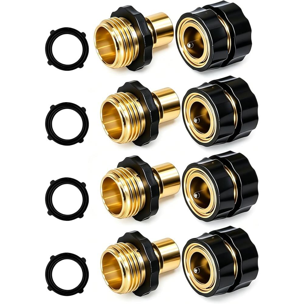 3/4 Inch Garden Hose Quick Connect Fittings, Male and Female Hose Connector Set, Quick Release Water Hose Adapter