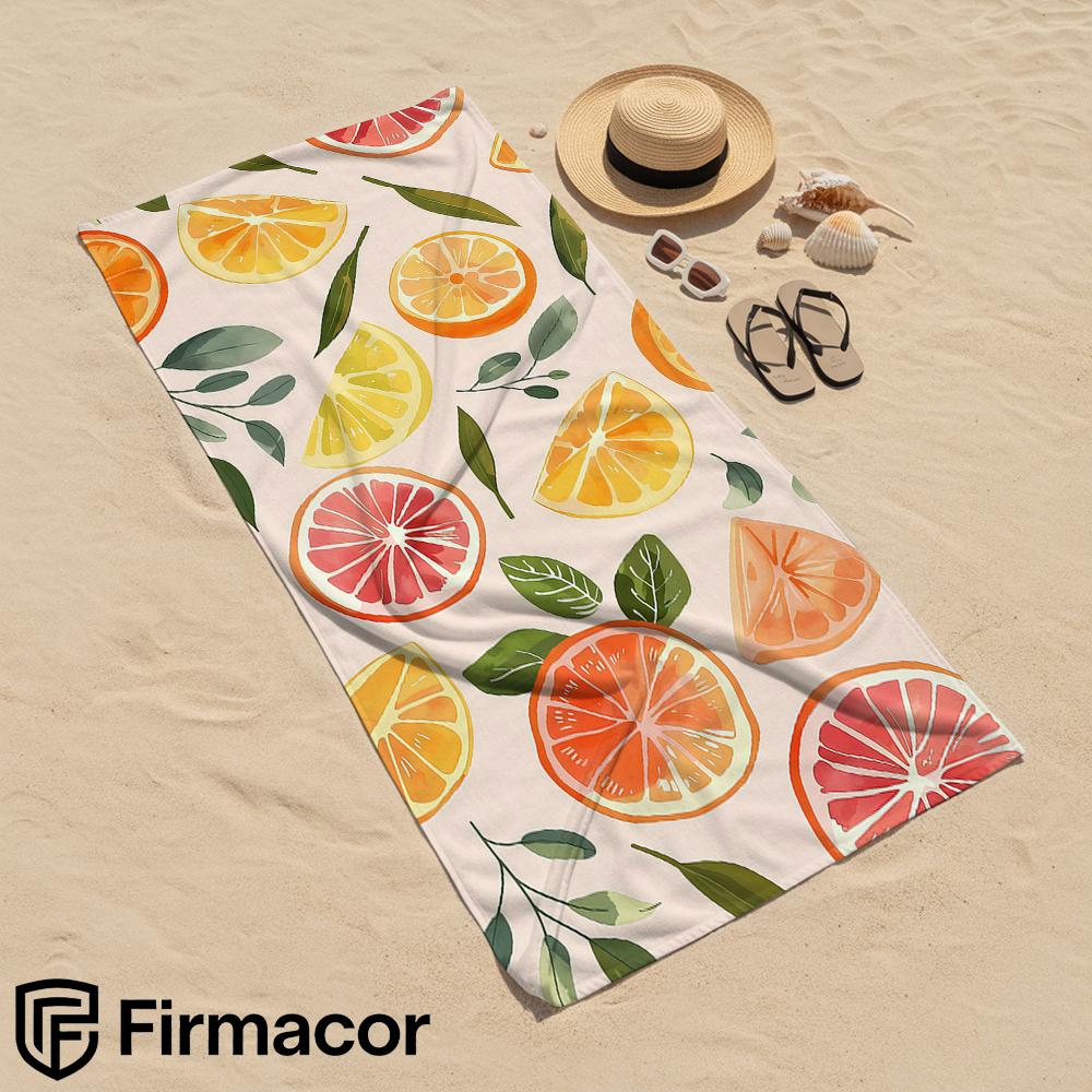 Citrus Fruit Microfiber Beach Towel Quick Dry Sand Free Oversized Soft Absorbent Bath Towel for Swimming Pool Travel Gym