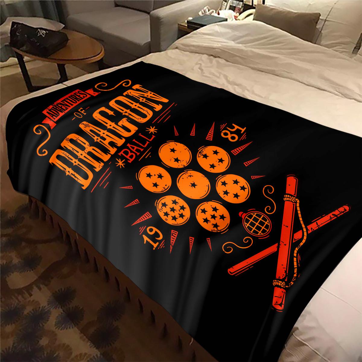

1PC DRAGON BALL Print Flannel Blanket, High quality All Seasons, Home Decor, Warmth and Comfort, Perfect for Christmas Gifts 80cm x 120cm