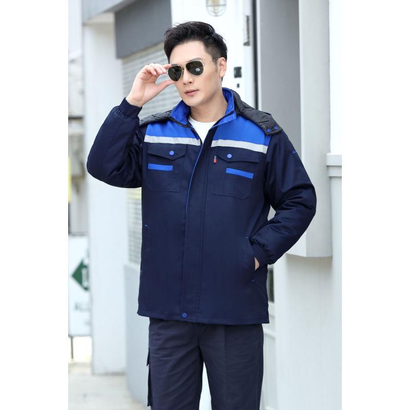 

Men s Thickened Winter Workwear Cotton Coat - Mid-Length Engineering Jacket, Outerwear Uniform, Labor Protection Clothing, Customizable 165/M