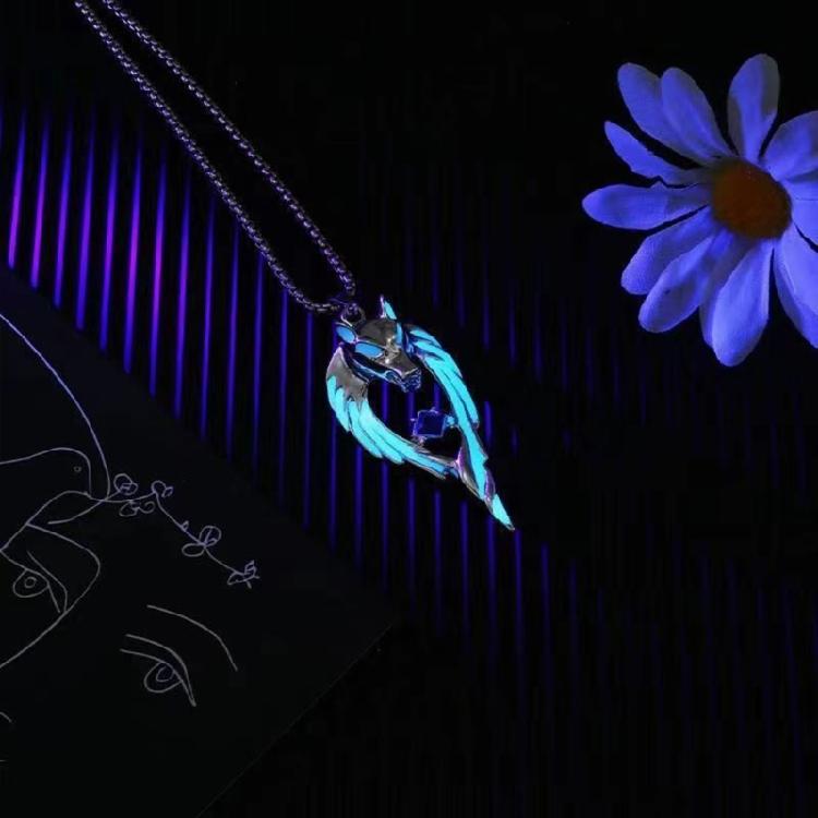 Luminous Wolf Totem Pendant Necklace Animal Long Necklace Hiphop Jewelry