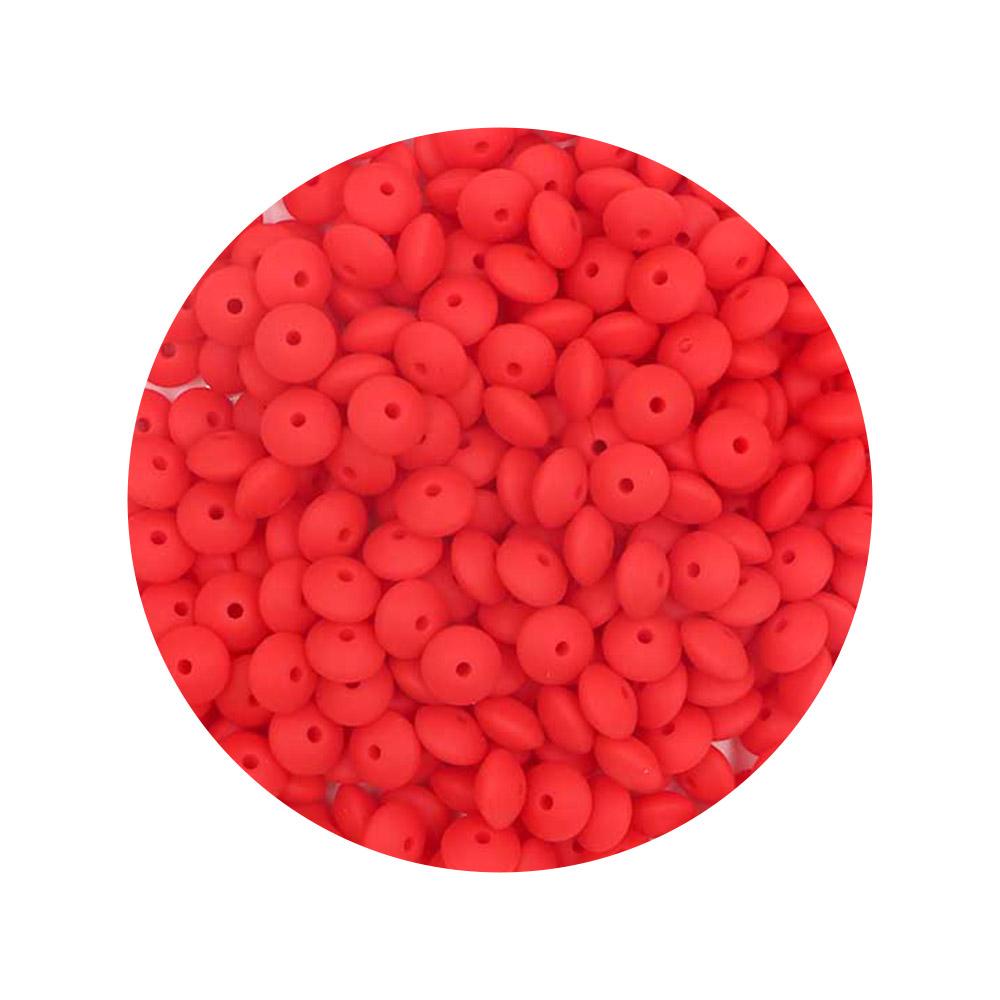 100Pcs 12mm Silicone Lentil Beads Round Spacer Beads Silicone Abacus Bead DIY Bracelet Necklace Handmade Jewelry Accessories