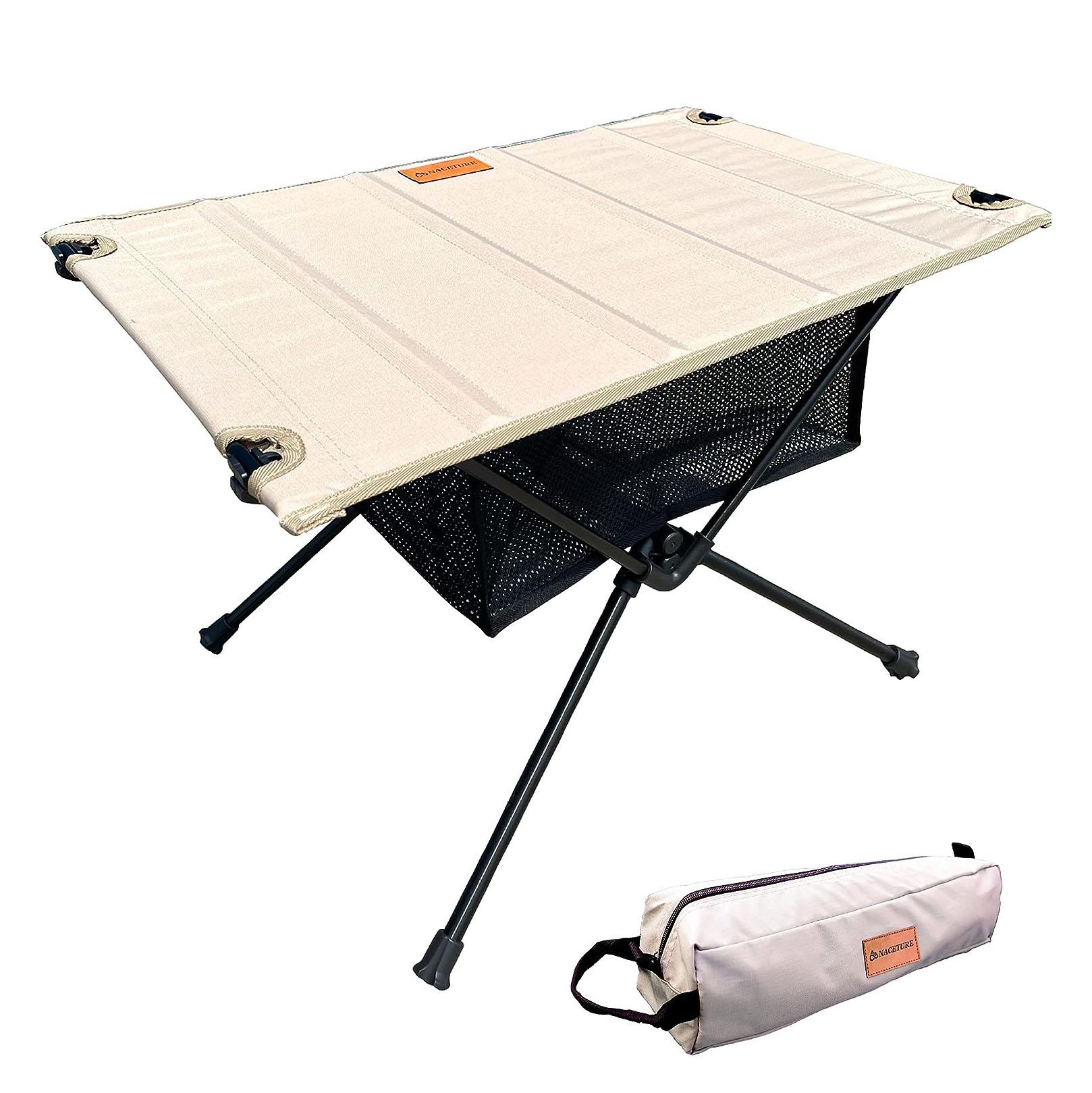 

Складной стол из алюминиевого сплава, портативный стол для барбекю, кемпинга, пикника, на открытом воздухе, со складными ножками и сетчатой ​​корзиной для хранения