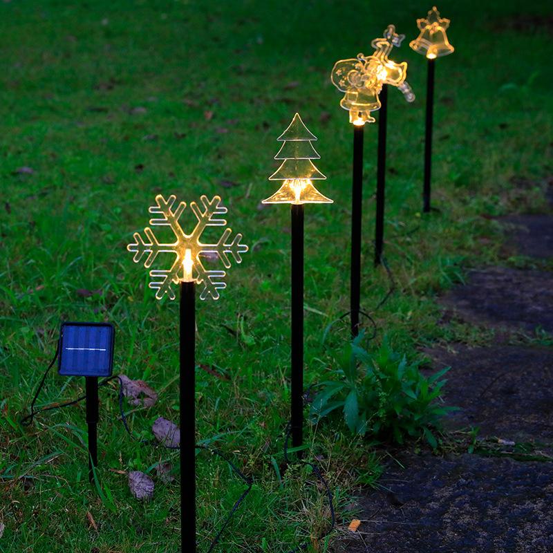 

Solar LED Christmas Lights Outdoor Waterproof Snowflake Star Tree Bell Garden Yard Decoration Solar Powered Lawn Lamp