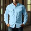 Men's Loose Classic Lapel Multi-pocket Industrial Work Shirt Top