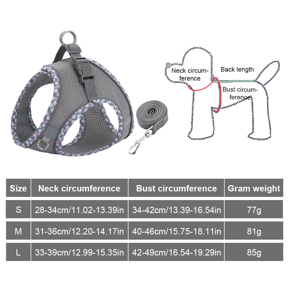 Small Medium Pet Dog Harness for Outdoor Use Set Dog Vest Strap Adjustable Breathable Harness for Dogs Puppy and Cats