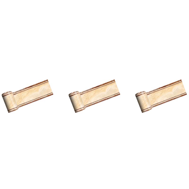 

ABUL-3 Pcs 2M Self-Adhesive Side Line Tile Sticker Marble Bathroom Kitchen Restaurant Wall Stair Floor Border Wall Sticker жовтий