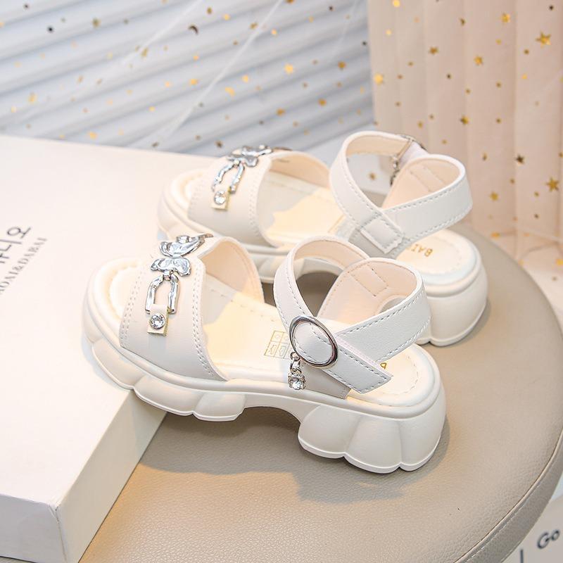 Cool Sandals for Girl Soft-Sole Height-Increasing Casual Sandals for Outdoor Wear Butterfly Graphic Cute Girl Shoes