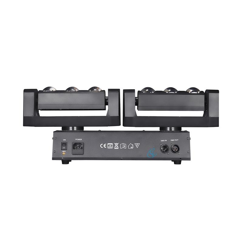 6x20W RGBW Led Strip Beam Moving Head Light Two Arms Professional DJ Disco Party Lighting DMX Dance Floor Bar Equipment