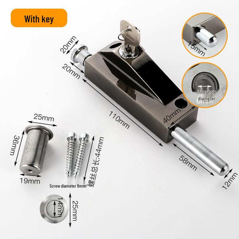 Zăvor cu cârlig din aliaj de aluminiu pentru podea și ușă rotativă din lemn