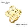 African Ancient Cultural Symbol Adinkra Sankofa Symbol Rings for Women Men Stainless Steel West African Wisdom Jewelry Gifts