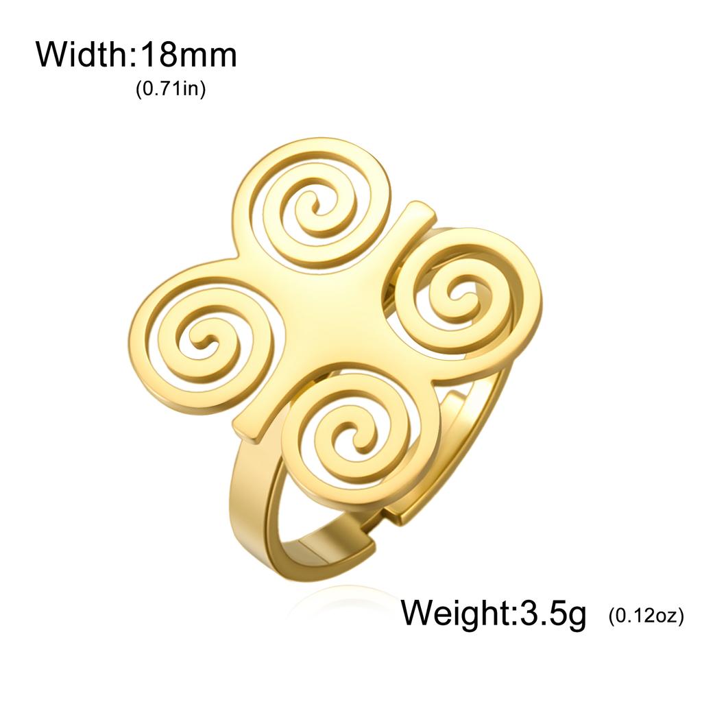 African Ancient Cultural Symbol Adinkra Sankofa Symbol Rings for Women Men Stainless Steel West African Wisdom Jewelry Gifts