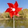 22Cm Six-Leaf Stripes Solid Color Small Plastic Hand-Held Windmills Garden Plant Flower Repellent Windmill Outdoor Decoration