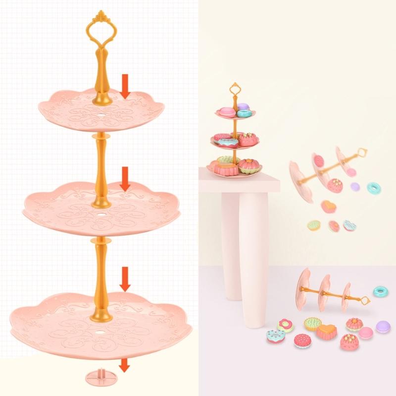 Teas Set for Little Girls 36Pcs Teas Party Pretend for Play Afternoon Teas Playset with Plastics Pot Cups Spoons Dessert