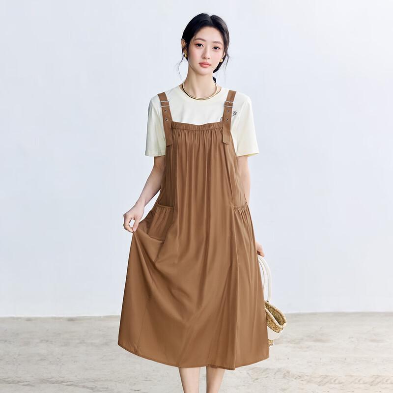 

Женское рабочее платье-сарафан Yinman свободного кроя без рукавов с карманами S