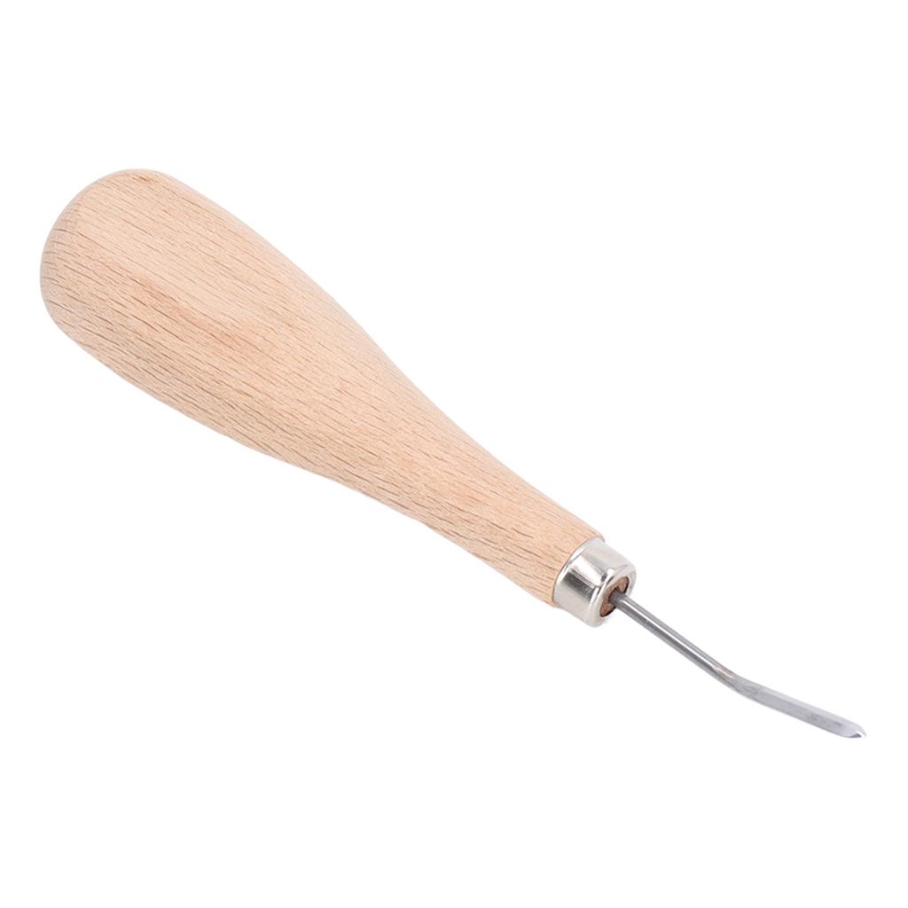 Curved Stitching Awl Accurate Spacing Steel Awl Tool Sewing Professional Ergonomic Awl Punch with Beech Handle for