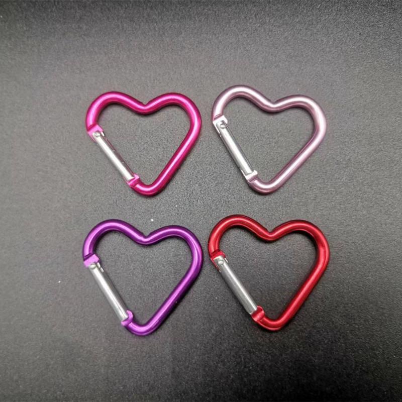 Heart-Shaped Aluminum Carabiner 44x40mm Backpack & Bottle Buckle