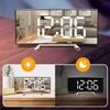 Mirror Double Digital Alarm Clock With Adjustable Night lighting Quiet Operate Temperature Display Double Power Supply