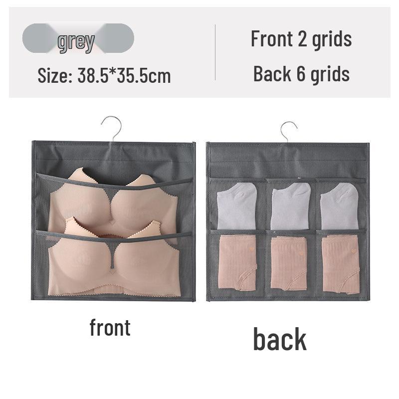 Dual-Sided Hanging Underwear Organizer for Wall or Dorm, Ideal for Bras and Panties.