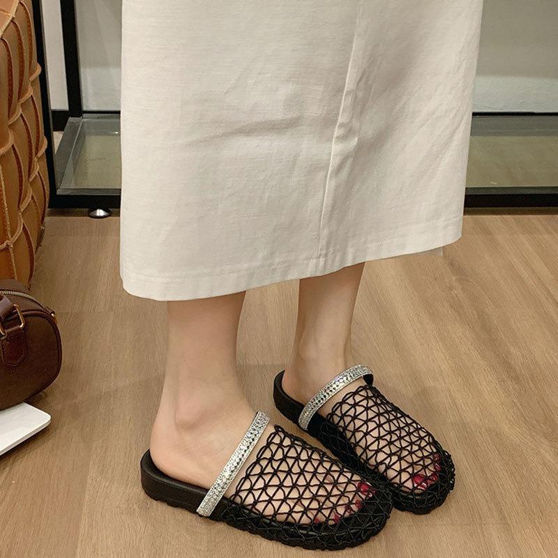 

Новый стиль Ажурная Перфорированная Обувь Женская Обувь Полушлепанцы Сандалии 40 чёрный