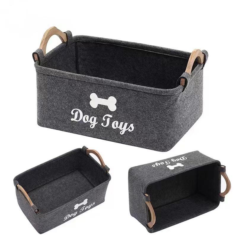 Felt Handheld Storage Basket - Japanese/Korean Style for Laundry & Desktop Organization.