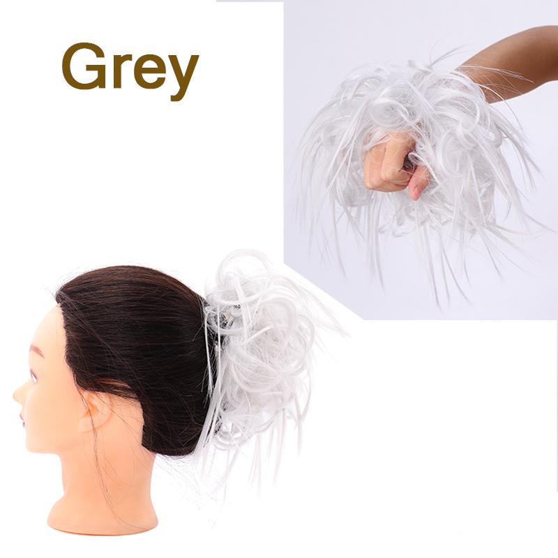 Synthetic Hair Chignons Messy Scrunchies Elastic Band Hair Bun Straight Updo Hairpiece Hair Extension for Women