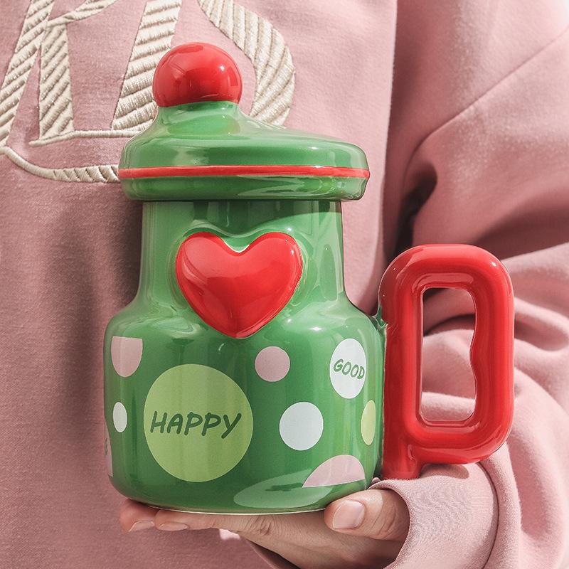 

Милая кружка керамическая с сердечком, высокая ценность, чашка для воды с любовью, парная, большой емкости, кофейная кружка, подарок на день рождения 601-700ml