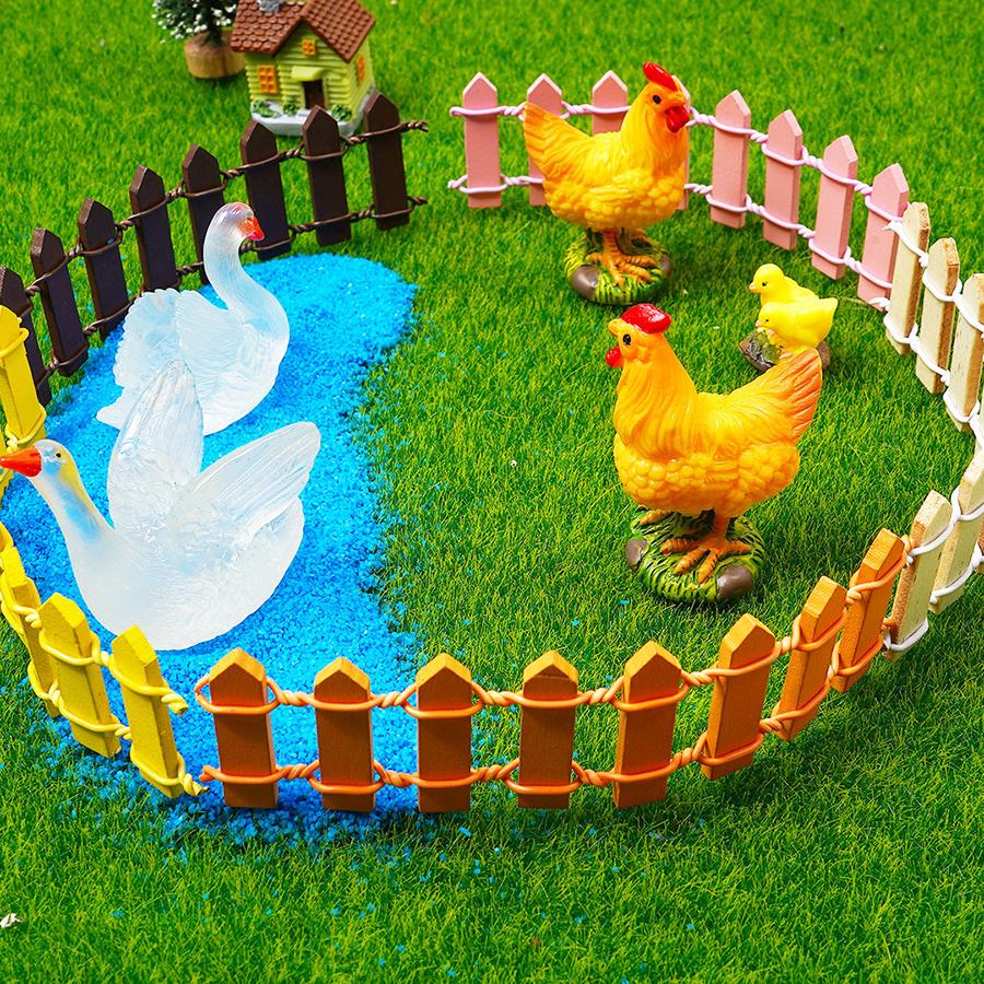 90cm Miniature Wooden Pointed Picket Fence Mini Creative Ornaments for Horticultural Gardens Garden Fence for Crafts DIY Model